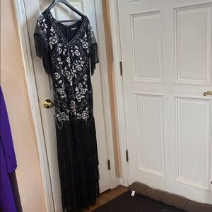 Elegant Black and Silver Women's Dress